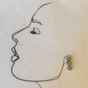 🏷 J.Crew gold and crystal 3 disc drop earrings